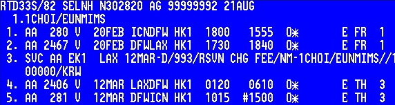 PNR Service Segment (SVC) Է