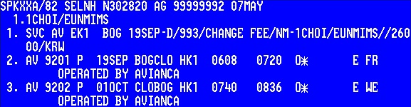 PNR Service Segment (SVC) Է