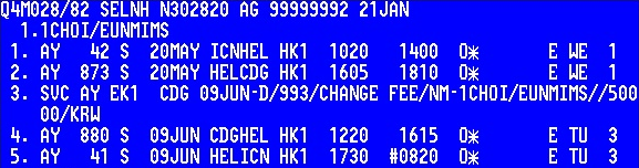 PNR Service Segment (SVC) Է