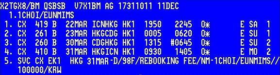 PNR Service Segment (SVC) Է