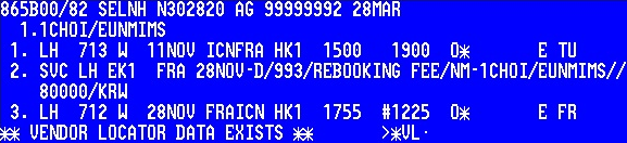 PNR Service Segment (SVC) Է